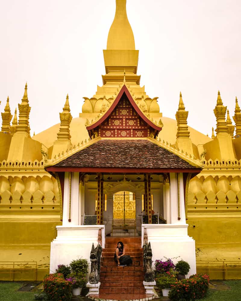 Vientiane Laos That Luang front view